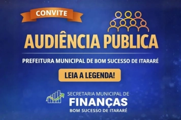 CONVITE: AUDIÊNCIA PÚBLICA METAS FISCAIS 1º QUADRIMESTRE DE 2026