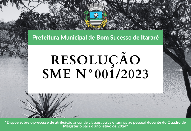 RESOLUÇÃO SME N° 001/2023